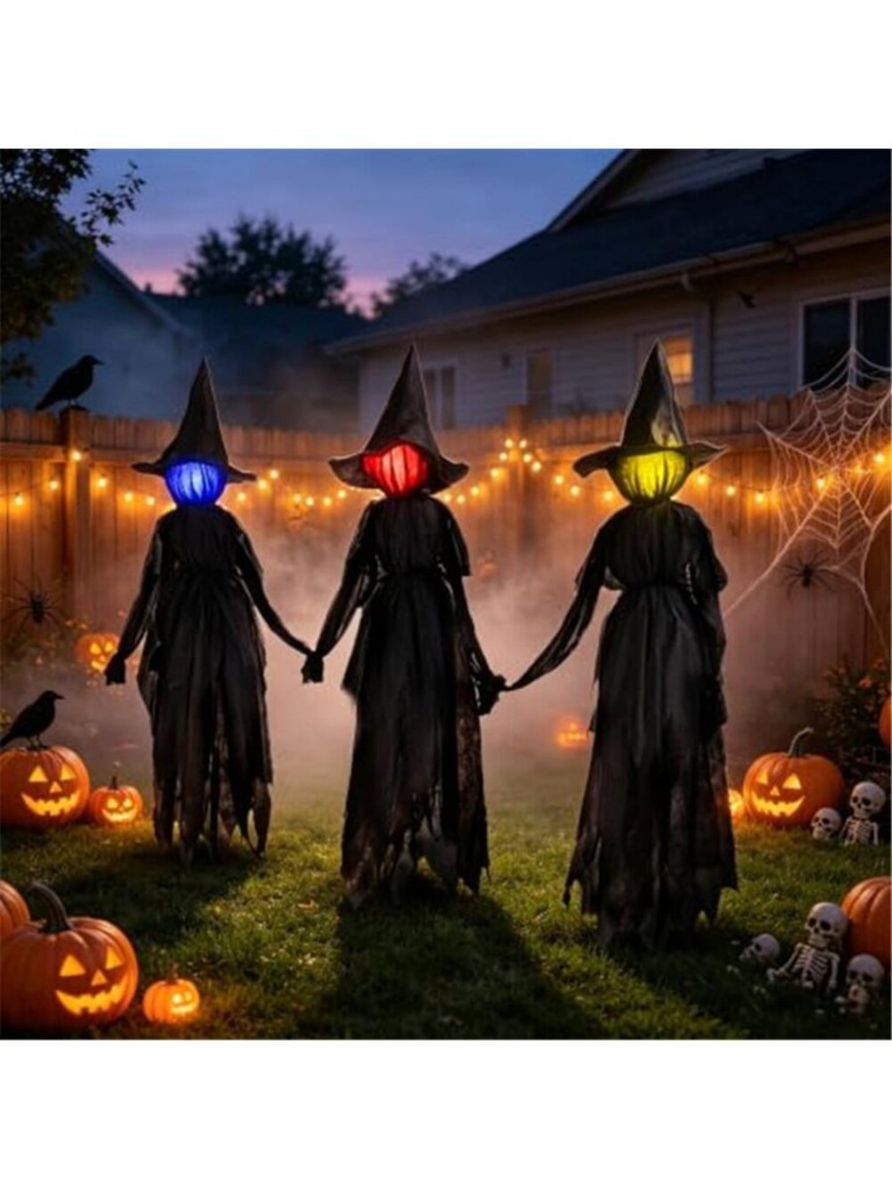 3 Pack Halloween Decorations Outdoor Halloween Witches Decor, 6FT